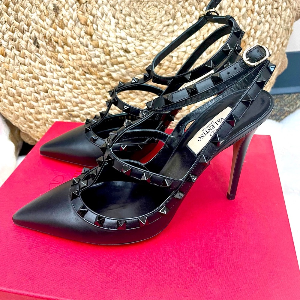Valentino Rockstud Ankle Strap Pumps